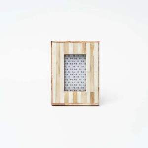 Handmade Eco-Friendly Resin Photo <b>Frame</b> <b>with</b> Bone Inlay Peacock Design Tabletop Vertical Home Decor - Product Image 3