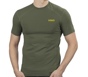 Camiseta de Compresión para Hombre, Manga Corta, Cuello Redondo, Corte Ajustado, Secado Rápido, Camiseta Deportiva para Gimnasio y Entrenamiento - Product Image 1