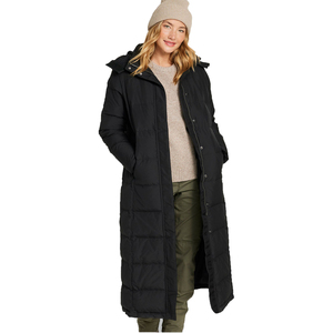 Women's Long Down <b>Coat</b> Hooded Full Sleeve Solid Color <b>Winter</b> Warm <b>Thick</b> Puffer Jacket With Zipper Closure - Product Image 6
