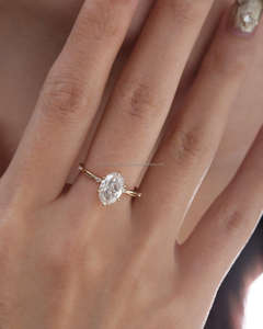 IGI Lab Grown Oval Cut Diamant Vintage 14k Jaune Mariage/Bague de fiançailles Unisexe Fine Or Blanc Anniversaire Fête-Digne - Product Image 1