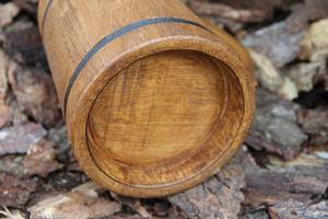 Jarra de cerveza de madera hecha a mano, estilo clásico vintage, taza de madera tallada ecológica con asa para uso en el hogar o bar, jarra de cerveza ecológica - Product Image 3