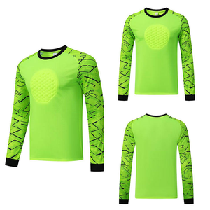 Custom Soccer Goalkeeper Kit Long Sleeve V-<b>neck</b> Moisture-Wicking Breathable Jersey Set <b>Padded</b> Polyester Elastic Waist Unisex - Product Image 2
