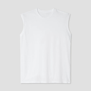 Camiseta sin mangas personalizada para hombre, cuello redondo, mezcla de algodón, chaleco muscular, camiseta deportiva para gimnasio, entrenamiento, transpirable, lisa, negra - Product Image 6