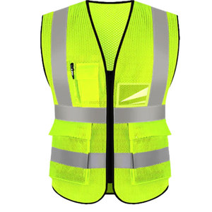 เสื้อกั๊กนิรภัยสะท้อนแสงสีเหลืองสำหรับงานก่อสร้างกลางแจ้งสำหรับวิศวกรชาย  พร้อมโลโก้สั่งทำพิเศษ - Product Image 1