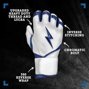 Gants de frappe de baseball en cuir de qualité supérieure pour hommes, gants de sport durables pour softball à doigts entiers avec une adhérence supérieure et respirants - Product Image 3