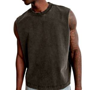 Logo personnalisé Débardeur de sport en tricot respirant coupe ajustée T-shirt sans manches en maille côtelée pour homme - Product Image 5