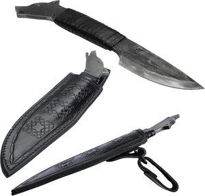 Cuchillo Estilo Vikingo Forjado a Mano de Grado Industrial con Funda de Cuero Genuino, Disponible OEM, Colección Vintage Antigua - Product Image 4