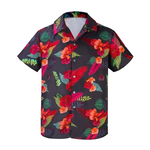 เสื้อเชิ้ตฮาวายชาย แขนสั้น ลายพิมพ์ตัวอักษร สำหรับวันหยุดฤดูร้อน สวมใส่สบาย ติดกระดุม ปกคอเสื้อพับได้ ผ้าป๊อปลินระบายอากาศ - Product Image 6