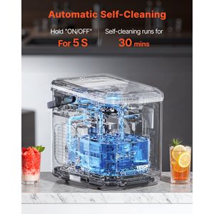 Macchina per il ghiaccio a 9 cubetti, pronta in 6 minuti, 26 libbre in 24 ore, autopulente, portatile, con paletta e cestello - Product Image 5