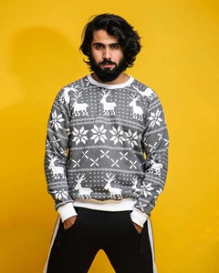 Sudadera Unisex Negra con Estampado Paisley, Cuello Redondo, Corte Regular, Felpa, 100% Algodón, Transpirable, Informal, para Otoño, 180g - Product Image 5