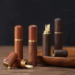Classic Wooden Toothpick Holder Container With Cover For Hotel Restaurant Dining Table And Home Decor - Product Image 1