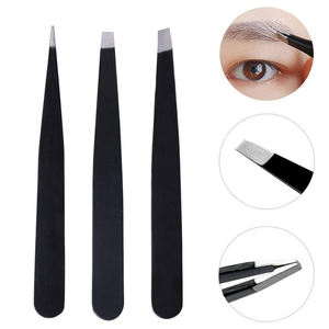 Ensemble de pinces à épiler en papier noir pour manucure, usage domestique et professionnel, 3 pièces, pinces à épiler pour sourcils personnalisées - Product Image 5