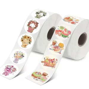 Pegatinas Decorativas de Flores de PE, Impresión Personalizada, Autoadhesivas, Duraderas, 500 Unidades por Rollo, 1 Pulgada/2.5 cm - Product Image 5