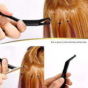 Pince à extensions capillaires en acier inoxydable, outils pour extensions de cheveux, pince à micro-anneaux pour enlever les extensions capillaires, micro-anneaux - Product Image 6