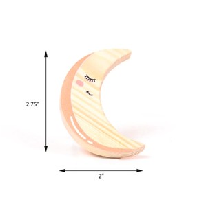 Handmade Modern Pine Wood Drawer <b>Knobs</b> Quarter Moon Shape Cabinet <b>Knob</b> & Handles Easy Installation Kids Multicolor Handle - Product Image 2