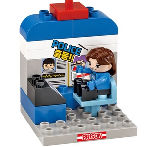 Ensemble de jouets de construction OXFORD TODDLER sur le thème de la police, blocs de construction, jeu d'imitation, voiture, hélicoptère, boîte de rangement, fabriqué en Corée, à partir de 3 ans - Product Image 3