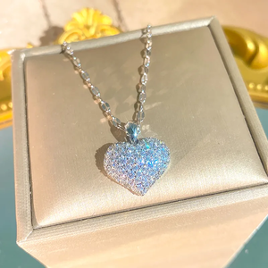 Collar con Forma de Corazón para Mujer con Incrustaciones de Zirconia en Acero Inoxidable 304 con Cadena de Cable Chapada en Oro de 0.03µm - Product Image 6