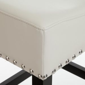 Set of <b>2</b> 30-Inch Ivory Faux Leather Counter <b>Stools</b> Backless Design-for <b>Bar</b> Seating - Product Image 6