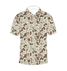 Polo pour homme camouflage désertique beige marron à manches courtes, t-shirt de golf décontracté imprimé - Product Image 4