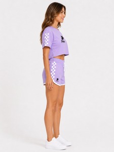 Ensemble décontracté d'été pour femme, le plus vendu, avec logo personnalisé, en matière fraîche, motif uni, design tendance, ensemble court à prix réduit - Product Image 2