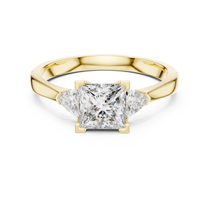Anillo de Compromiso Vinson Project D Color VVS1, Corte Princesa, Moissanita Creada en Laboratorio, Certificado GRA, Estilo Art Deco, Chapado en Oro de 14K sobre Acero Inoxidable - Product Image 2