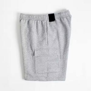 Pantalones Cortos Bermuda de Algodón Gris para Hombre, Cintura Elástica, Color Sólido, con Bolsillos, Tejido Transpirable, Corte Medio, Esenciales - Product Image 3