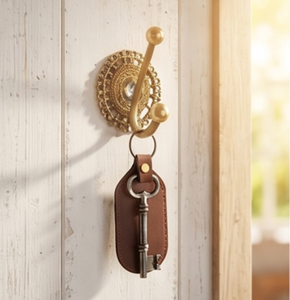 Artisanal Vintage Gold Plated Wall <b>Hook</b> With Ornate Base Self-Adhesive Design Heritage Style Home Accent For Clothing Storage - Product Image 5