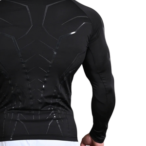 Custom Mens <b>Black</b> Graphic Quarter Zip <b>Long</b> <b>Sleeve</b> Compression Shirt Slim <b>Gym</b> Training <b>Top</b> Athletic Sportswear Fitness Base Layer - Product Image 6
