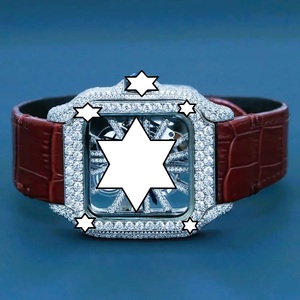 Reloj Cuadrado de Lujo para Mujer, Automático, Mecánico, de Acero Inoxidable, con Correa de Cuero, Esfera de Cristal de Zafiro, Pantalla Analógica - Product Image 1