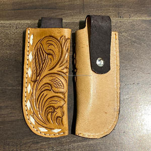Gaine de couteau de poche pliante en cuir véritable de luxe usiné à la main porte-accessoire de chasse occidentale conception Durable pour une utilisation en extérieur - Product Image 6
