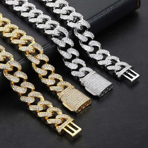Cadena Cubana de Diamantes Chapada en Oro de Alta Calidad, Collar Estilo Hip Hop para Raperos, Accesorios de Moda para Venta al Por Mayor - Product Image 3