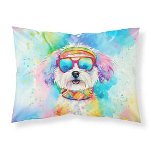 Funda De Almohada estándar Bichon Frise Hippie Dawg, ligera, supersuave, fácil de cuidar, ilustraciones decorativas para fundas de cojines - Product Image 1