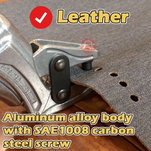 Pince à poinçonner le cuir à trous interchangeables, OEM industriel, Taiwan, corps en alliage d'aluminium, acier au carbone SAE1008, fonction à ressort à vis - Product Image 2