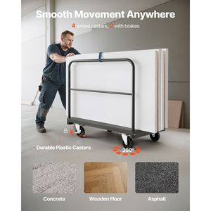 Carrello per Cartongesso con Capacità di Carico di 816 kg, Ruote Girevoli da 5 Pollici e Pannello in Acciaio 36x24 Pollici per Facile Spostamento - Product Image 4