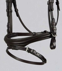Brida de cuero negro de alta calidad personalizada para caballo inglés con diadema de cristal y diamantes de imitación, brida acolchada para doma, cabezales ecuestres - Product Image 4