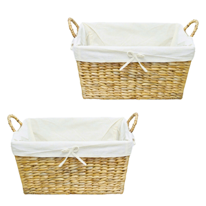 Cesta de Almacenamiento Artesanal de Jacinto de Agua, Cesto para Ropa Sucia de Gran Capacidad, Decoración para el Hogar de Vietnam - Product Image 1