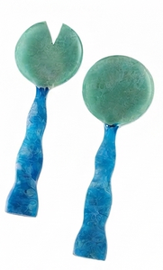 Ensemble de fourchettes à salade en résine artisanale, effet miroir marbré vert et or, ustensiles de service pour la table, la cuisine, les fêtes et l'hôtellerie - Product Image 5