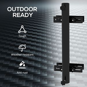 Comoda staffa di montaggio per ringhiera nera con morsetti regolabili, supporto per ombrellone da patio per un facile utilizzo - Product Image 6