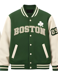 Veste universitaire en molleton de coton 350 GSM personnalisée, veste de baseball de haute qualité avec broderie de patch, vente en gros - Product Image 5