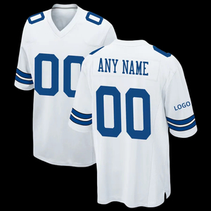 เสื้อฟุตบอลอเมริกันพรีเมียม โพลีเอสเตอร์ 100% ระบายเหงื่อได้ดี สกรีนโลโก้ตามสั่ง ชุดทีมแบบซับลิเมชั่น รับผลิตแบบ OEM จำนวนมาก แขนสั้น สีพื้น - Product Image 2