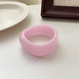Bracelets en résine colorée, marbre et acétate, géométrie irrégulière transparente, bijoux vintage, bracelet en acrylique de créateur pour femmes - Product Image 5