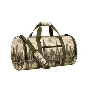 Bolsa de Viaje Personalizada de Algodón con Estampado del Horizonte de Nueva York y Correa de Hombro Ajustable - Product Image 2