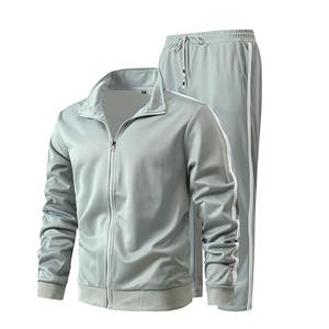 Survêtement de sport décontracté d'hiver pour hommes adultes, avec fermeture éclair, en polaire, pour le football et le soccer, col montant noir, vêtements d'entraînement - Product Image 1