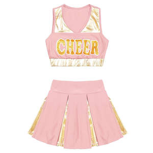 Tenues de cheerleading personnalisées 2026 en gros pour filles et femmes, ensembles de costumes de danse 100 % polyester avec impression par sublimation professionnelle - Product Image 3