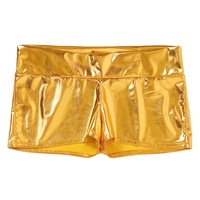 Femmes Metallic Rise Booty Shorts Rave Party Stage Pole Dancing Hot Pants Clubwear pour Club Music Stage Performance Night Out