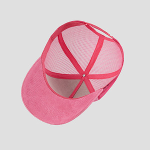 Casquette Trucker Unisexe Rose à 5 Panneaux à Profil Bas avec Ouverture pour Queue de Cheval, en Toile, Couleurs Personnalisables, Visière Courbe en Maille, Toutes Saisons, Service OEM - Product Image 6