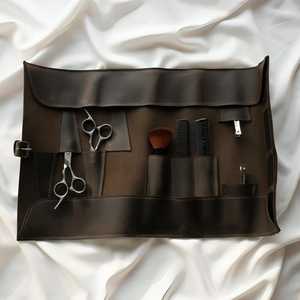 Heavy Duty Genuine <b>Leather</b> Barber Scissors Pouch Professional Grade Hair Stylist <b>Tool</b> Holder For Any Scissor LBSP-0006 - Product Image 1