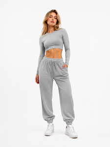 Wholesale Sports Wear Jogging <b>Pant</b> Women Drawstring Waist Yoga Wear Sweat <b>Pant</b> Sportswear <b>Trainer</b> Trouser With Side Pockets - Product Image 3