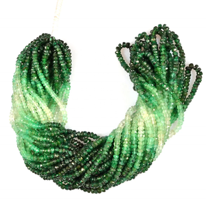 ลูกปัดมรกตทรงรอนเดลเหลี่ยมเพชรพลอยธรรมชาติ ขนาด 3-4 มม. ความยาว 16 นิ้ว สำหรับทำเครื่องประดับ - Product Image 5