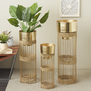 Jardinières globe minimalistes chic en or avec une finition métallique élégante pour les maisons modernes, disponibles à prix de gros. - Product Image 4